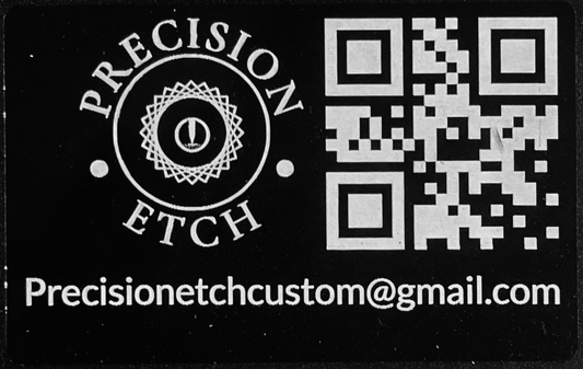 Personalized Aluminum Business Cards (30 Count) (Able to Include QR Code for Website) - Precision Etch