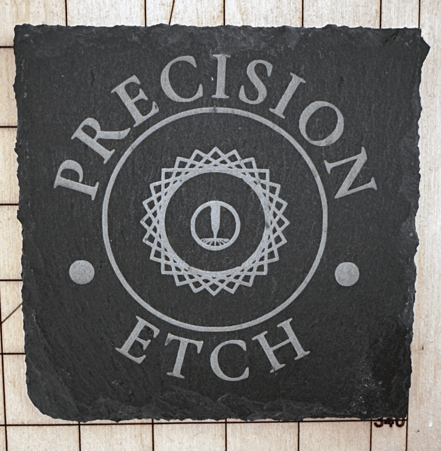 4" Personalized Slate Coasters (Set of 4) - Precision Etch